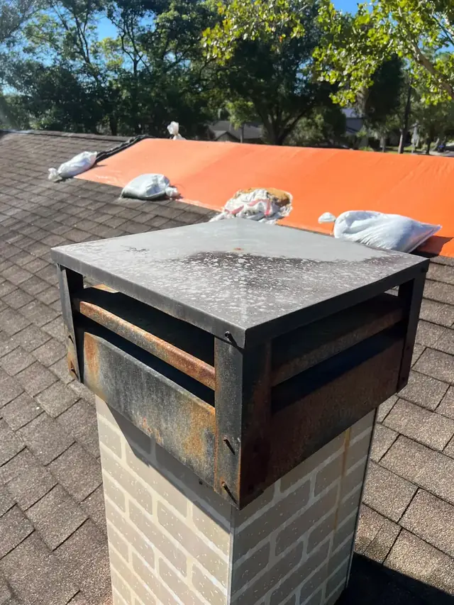 Rusted chimney cap